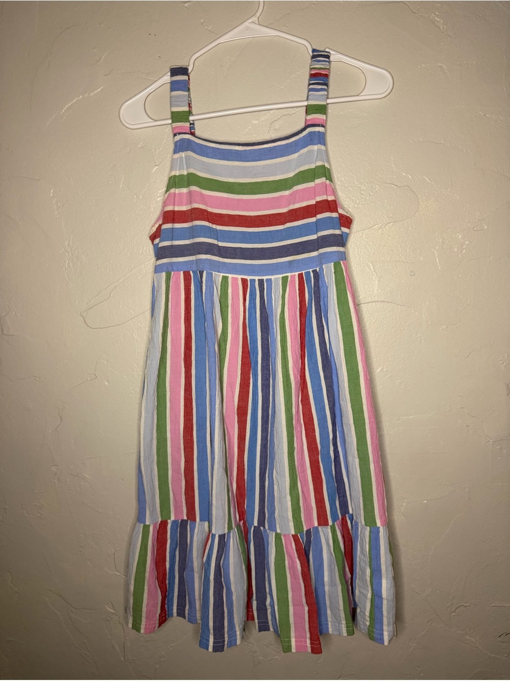 Cost Plus World Market Multicolor Striped Sundress — Green, Blue, Red, Pink